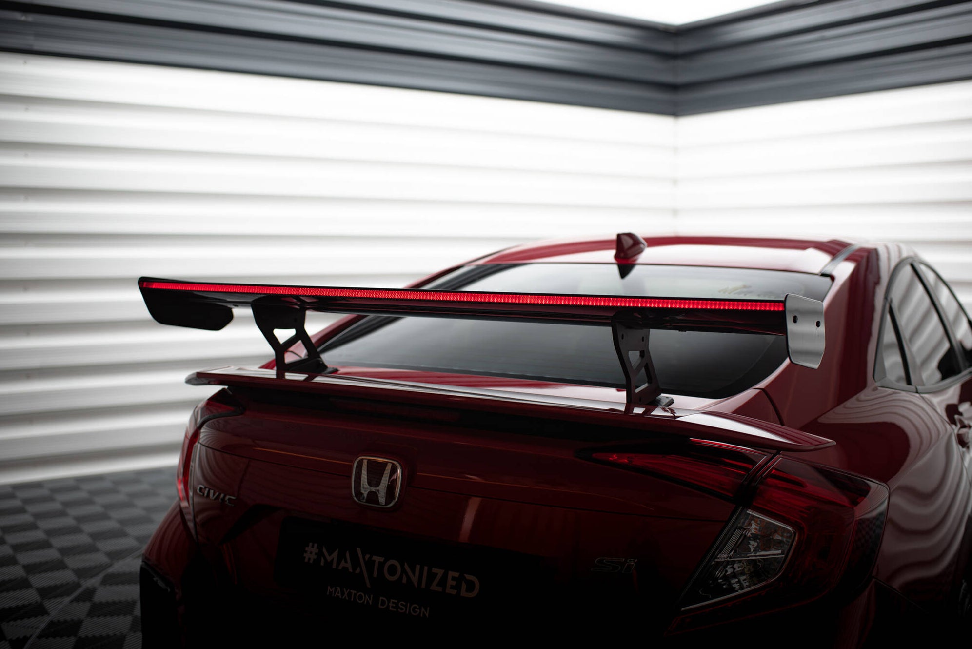 Carbon Spoiler With Internal Brackets Uprights + LED Honda Civic SI Mk ...