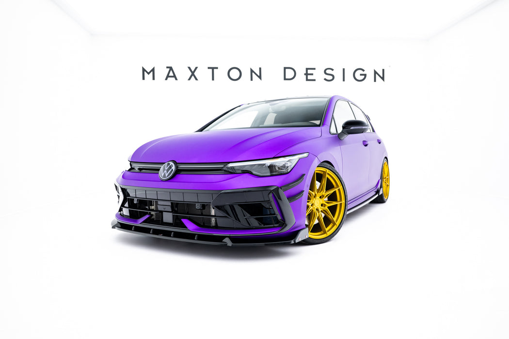 Front Splitter V.3 + Flaps Volkswagen Golf R Hatchback / Variant Mk8 Facelift
