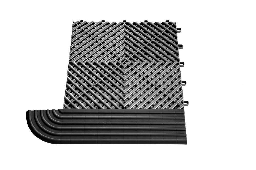 Modular \"MAXTON Floor\"- Corner Edge Tile (Male Pegs)
