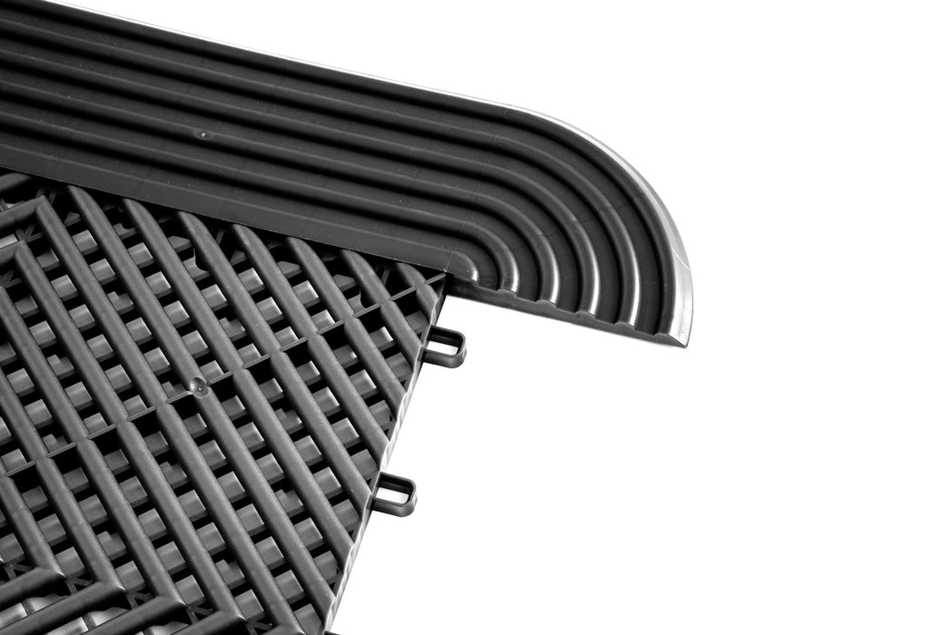Modular \"MAXTON Floor\"- Corner Edge Tile (Male Pegs)