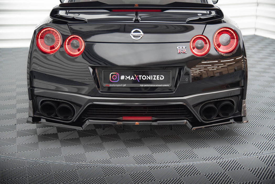 Rear Splitter (with vertical bars) Nissan GTR R35 Facelift-NI-GTR-4F3-RD1GplusRD2G