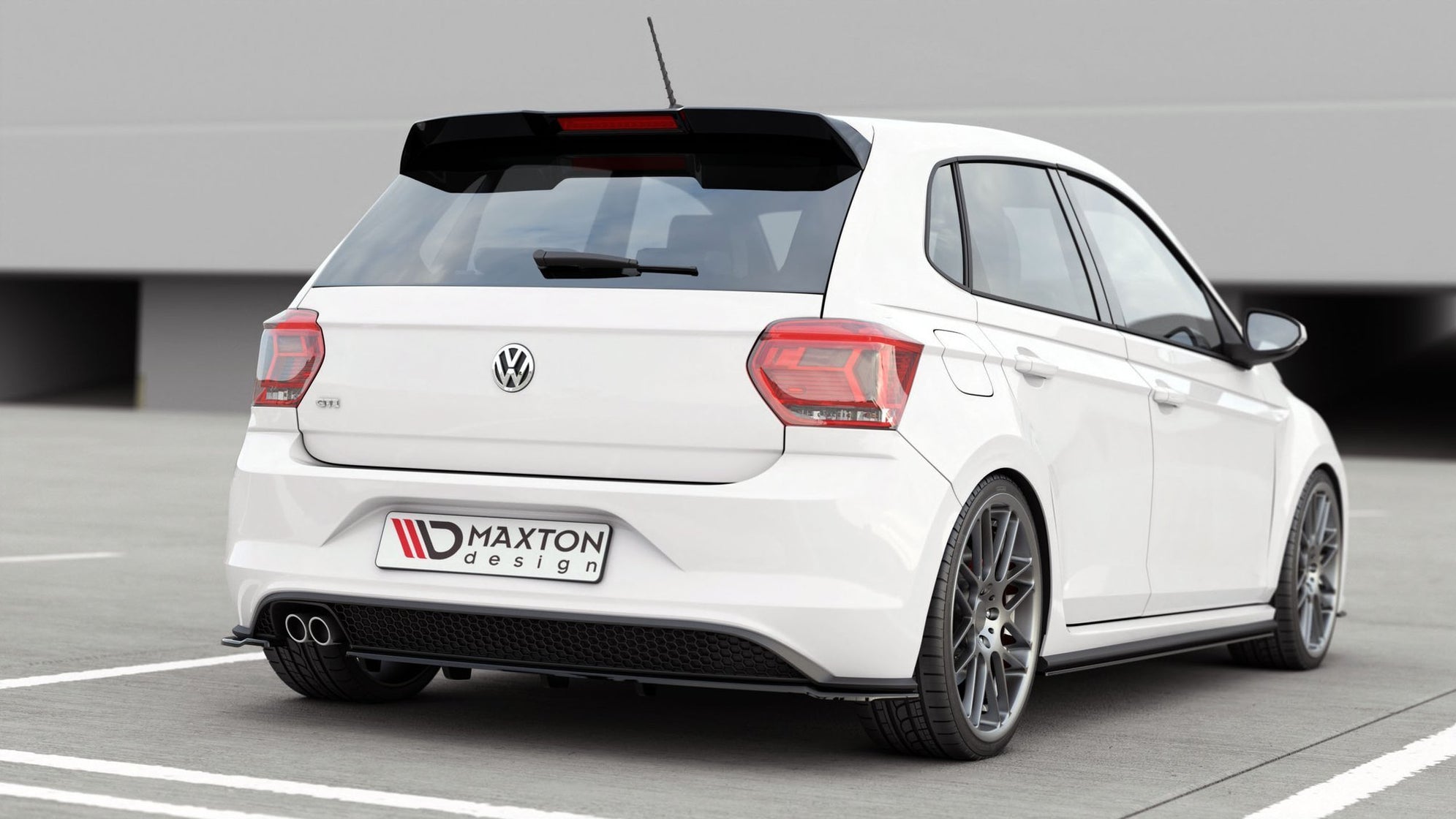 Rear Splitter (with vertical bars) Volkswagen Polo GTI / R-line Mk6 ...