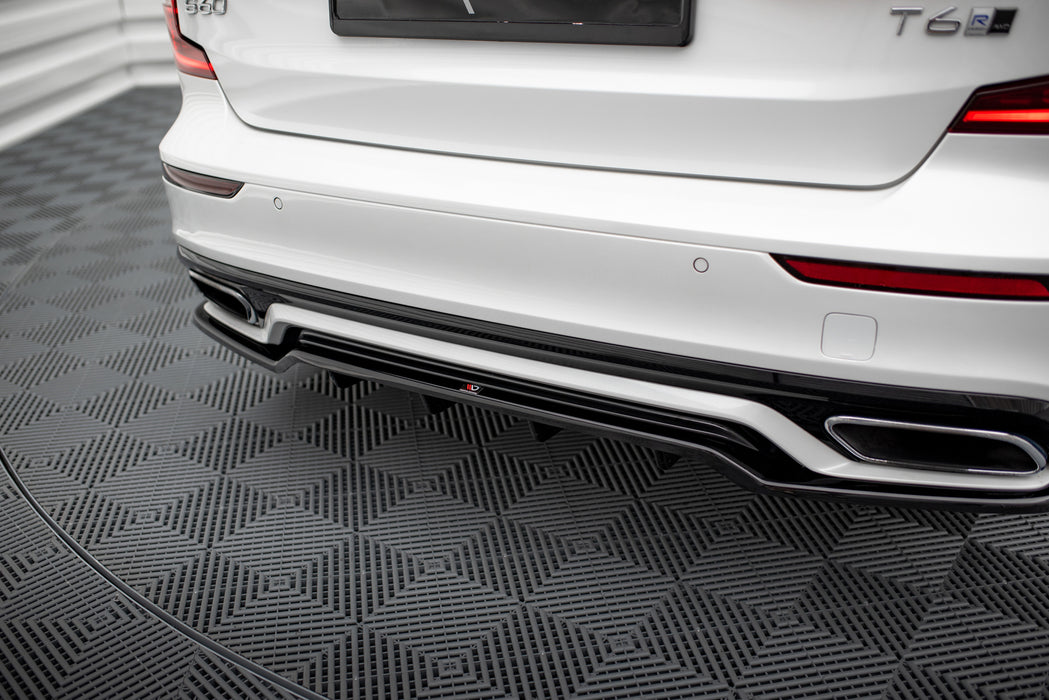 Rear Splitter (with vertical bars) Volvo S60/V60 R-Design Mk3-VO-S60-3-RDESIGN-RD1GplusRD2G