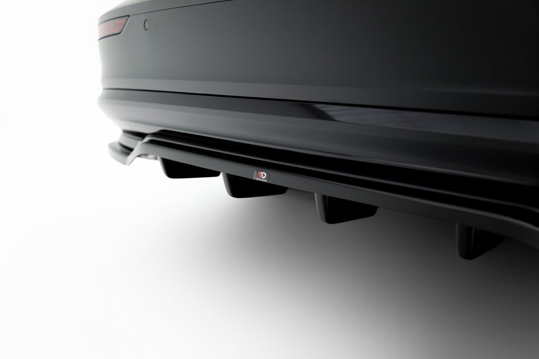 Rear Splitter (with vertical bars) Volvo S60/V60 R-Design Mk3-VO-S60-3F-RDESIGN-RD1GplusRD2G