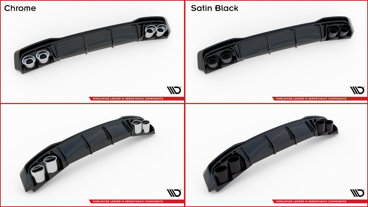 Rear Valance + Exhaust Ends Imitation Audi A6 S-Line / S6 C8 / C8 Facelift