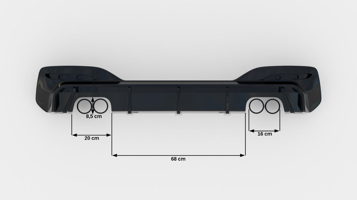 Rear Valance V.3 BMW 1 M-Pack / M140i F20 Facelift (Version with dual exhausts on both sides)