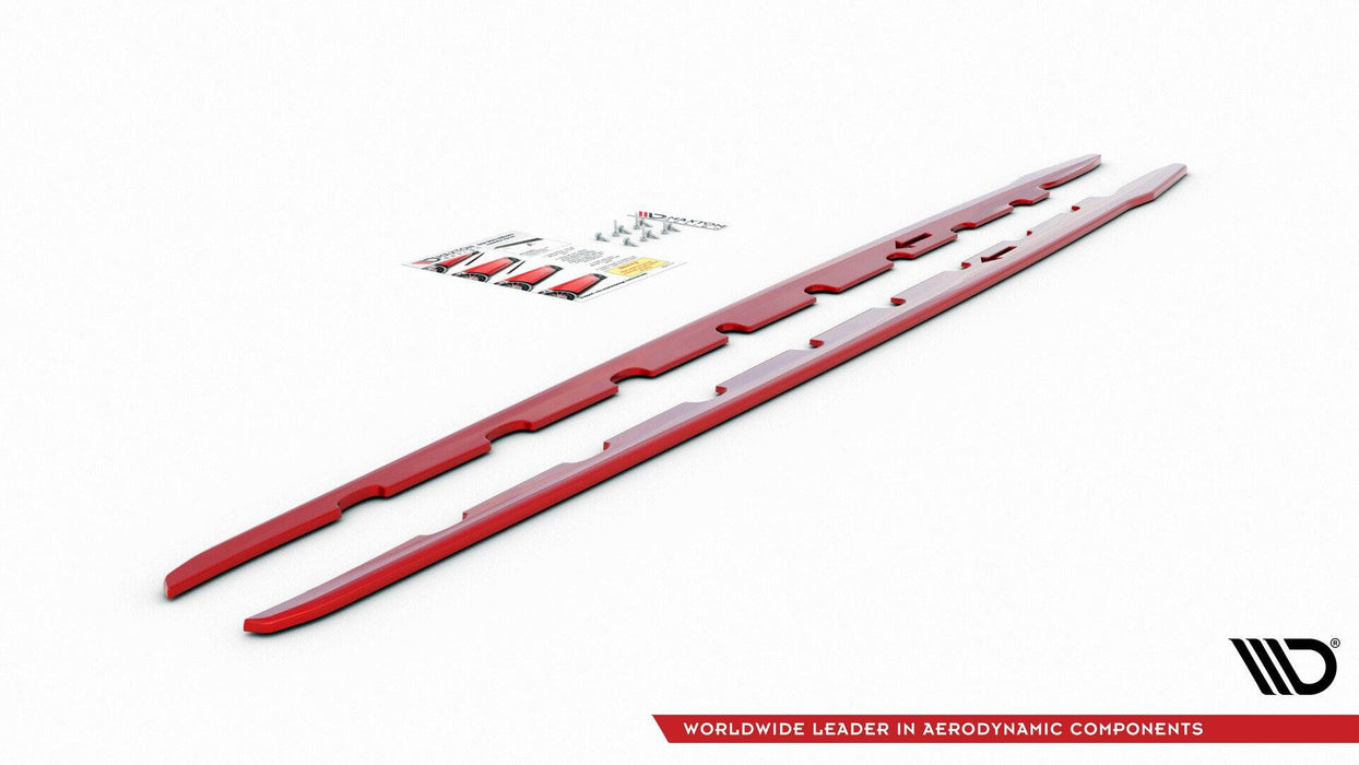 Side Skirts Diffusers V.2 for BMW 1 M-Pack /  M135i / 128ti-BM-1-40-MPACK-SD2RED