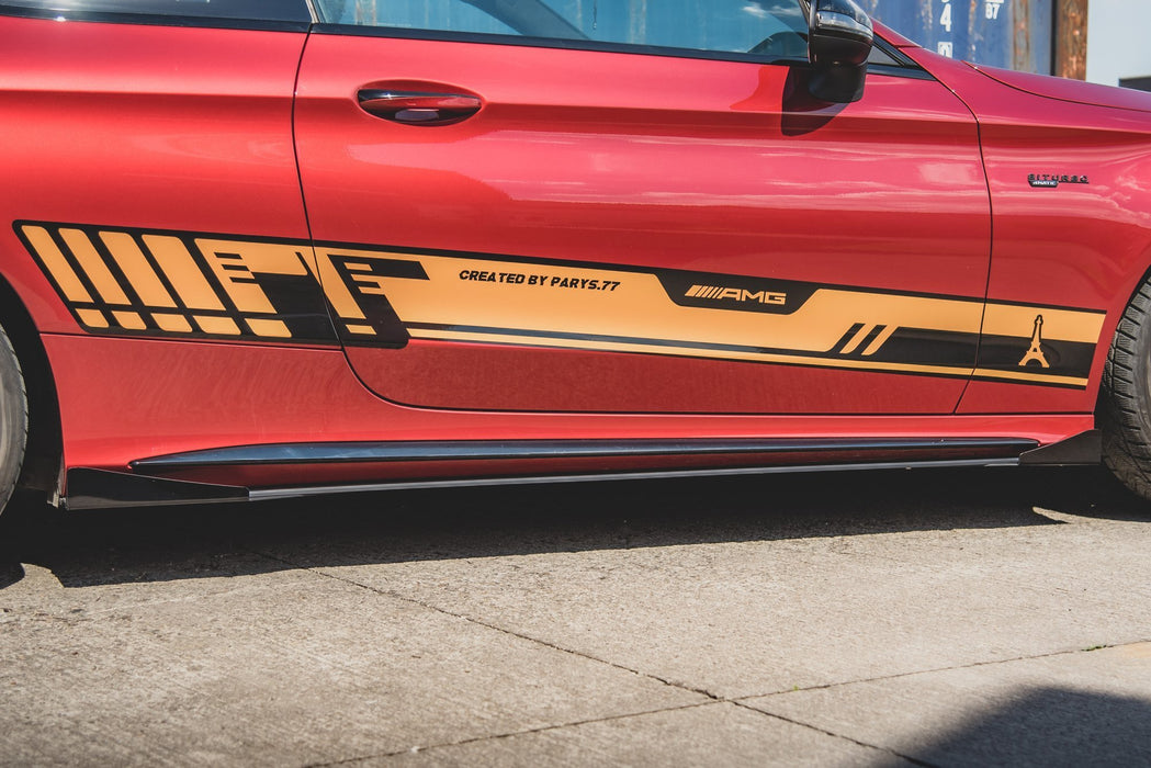 Street Pro Side Skirts Diffusers + Flaps Mercedes-AMG C43 / AMG-Line Coupe C205