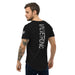 Valvetronic Men's Curved Hem T-Shirt white text - Harrys Euro