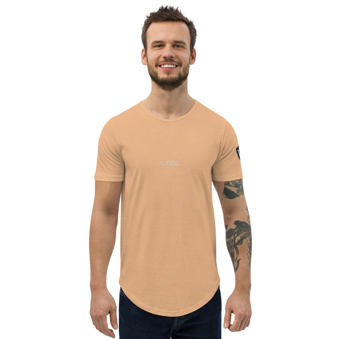 Valvetronic Men's Curved Hem T-Shirt white text - Harrys Euro