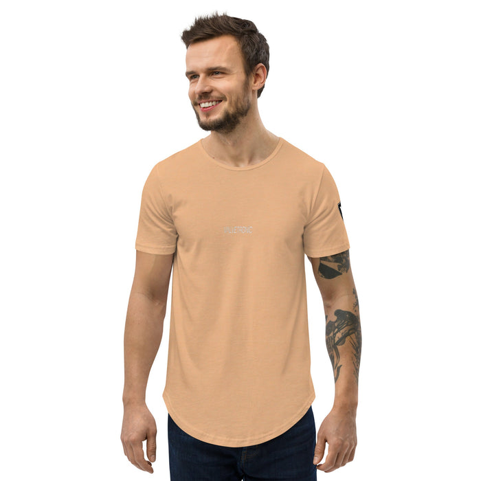 Valvetronic Men's Curved Hem T-Shirt white text - Harrys Euro