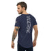 Valvetronic Men's Curved Hem T-Shirt white text - Harrys Euro