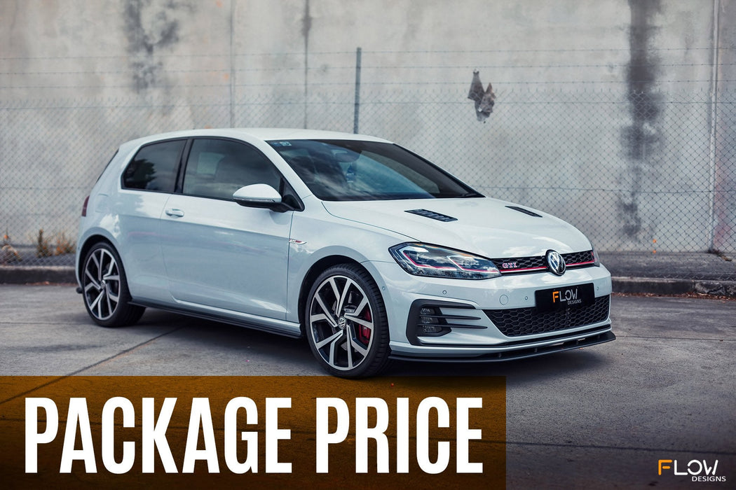MK7.5 Golf GTI Full Lip Splitter Set with Flow-Lock Rear Diffuser-Flow Designs