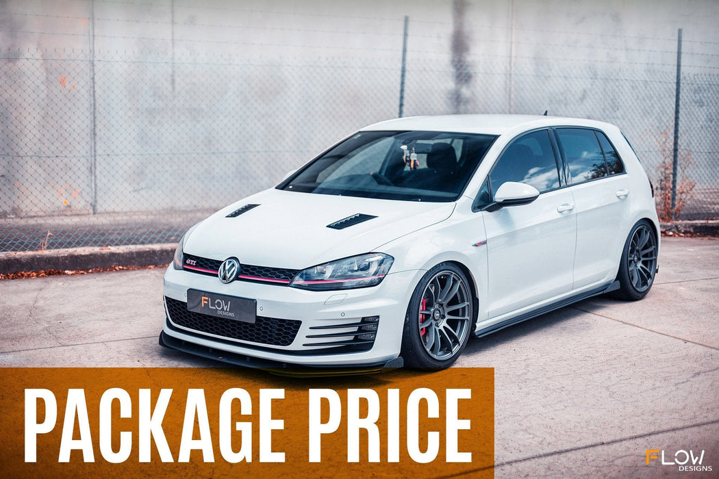 MK7 Golf GTI Full Lip Splitter Set with Flow-Lock Rear Diffuser-Flow Designs