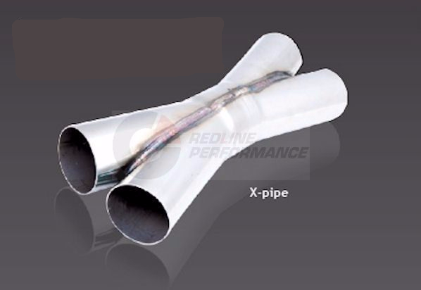 TWIN EXHAUST X PIPE 2.5 Inch STAINLESS