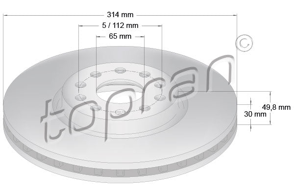 FRONT BRAKE ROTOR SET | 314MM | 5QF615301A — Harrys Euro