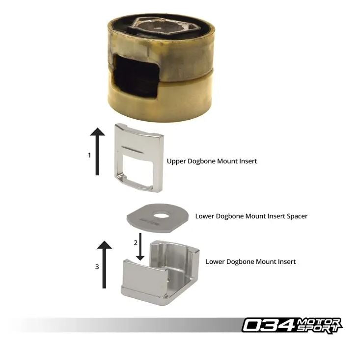 Billet Aluminum Upper Dogbone Mount Insert, MkV/MkVI Volkswagen Golf/GTI/R/Jetta/GLI and 8P Audi A3/S3 & 8J Audi TT/TTS/TTRS