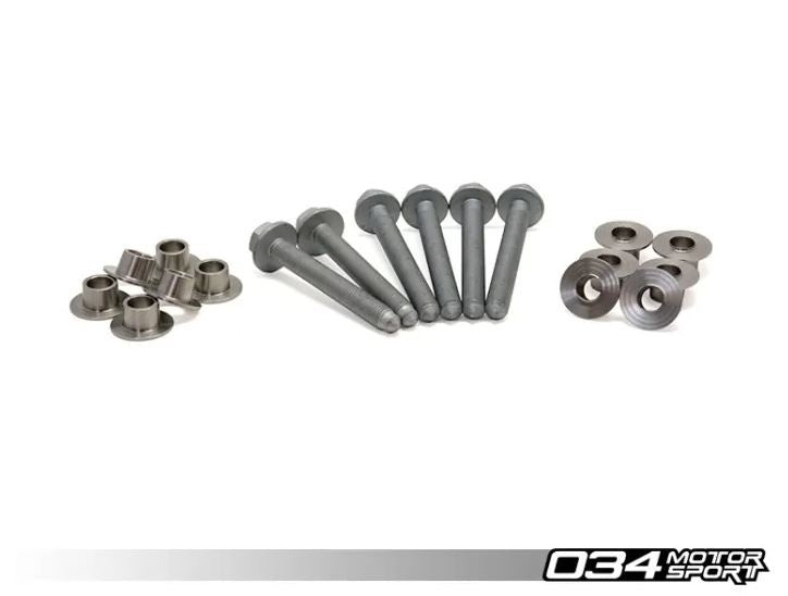 034Motorsport Stainless Steel Subframe Locking Collar Bushing Insert & Bolt Upgrade Kit for MkV/MkVI Volkswagen Golf/Jetta/GTI/GLI/R32/Passat/Rabbit & 8J/8P Audi A3/TT - 034-601-0024