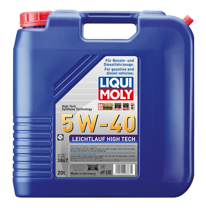 LIQUI MOLY LEICHTLAUF HIGH TECH 5W-40 20L - Harrys Euro